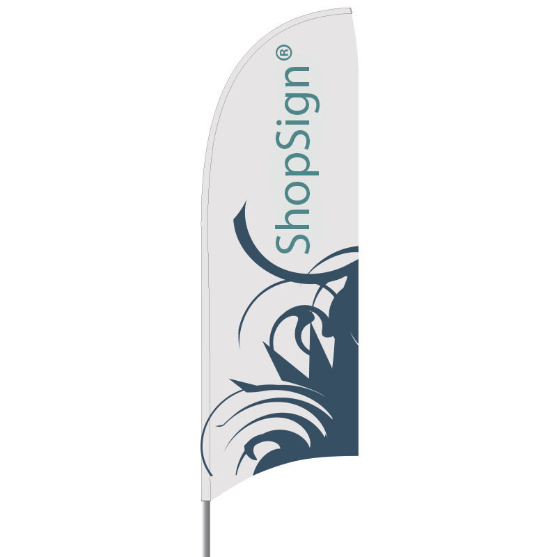 Beachflag / Eventflag, model fjer - 250cm.