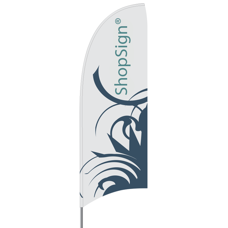 Beachflag / Eventflag, model fjer - 300cm.