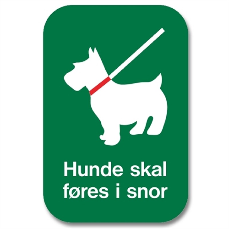 Skilt - Hunde skal føres i snor