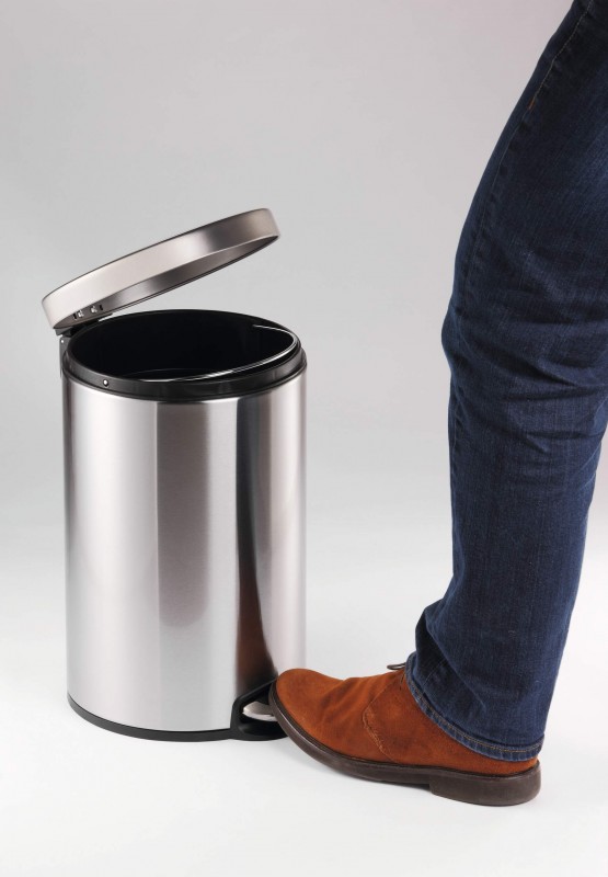 Pedalspand rustfrit stål 30L rund