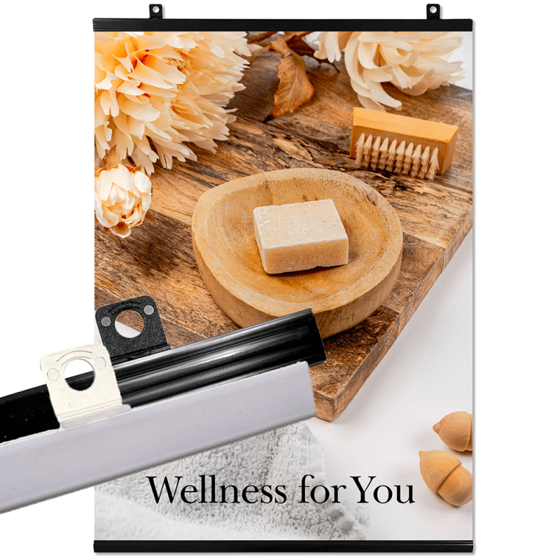 Poster-Rail plakatliste i sort plast