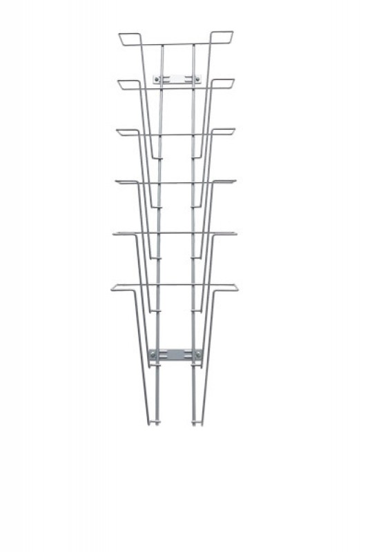 Væg brochureholder i metal tråd 6xA4