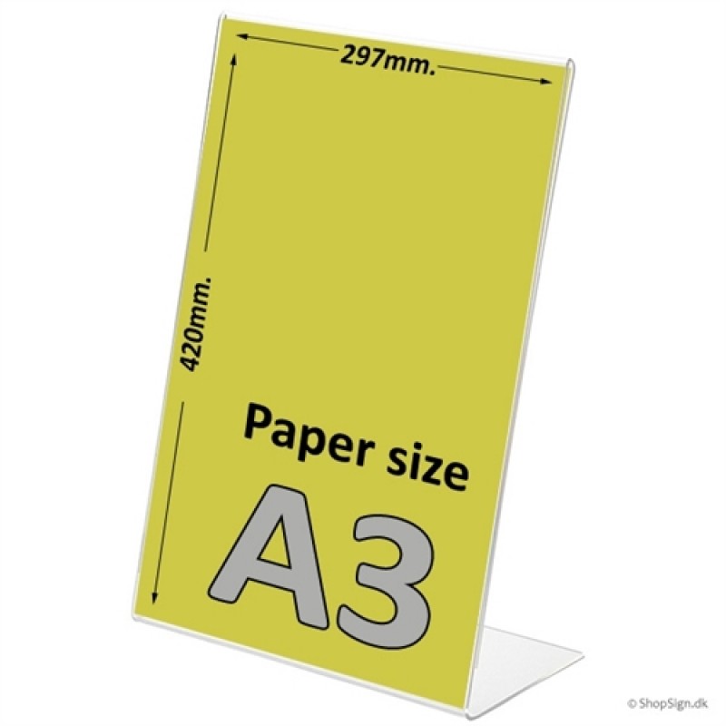 Menukortholder A3, LStand, højformat