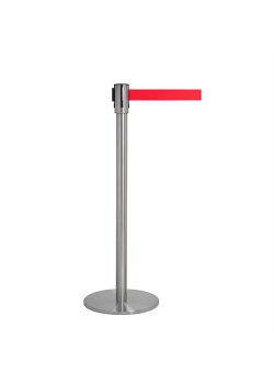 Afspærringsstolpe - Kø kontrol med rødt bånd