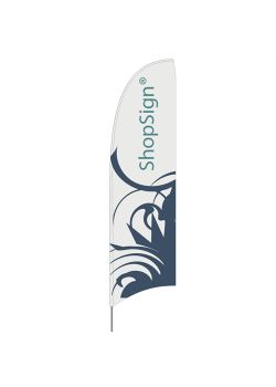 Beachflag - Eventflag, model fjer - 455cm.