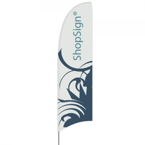 Beachflag / Eventflag, model fjer - 390cm.