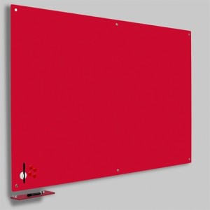 Magnetisk Glastavle - Rød 120x150 cm.